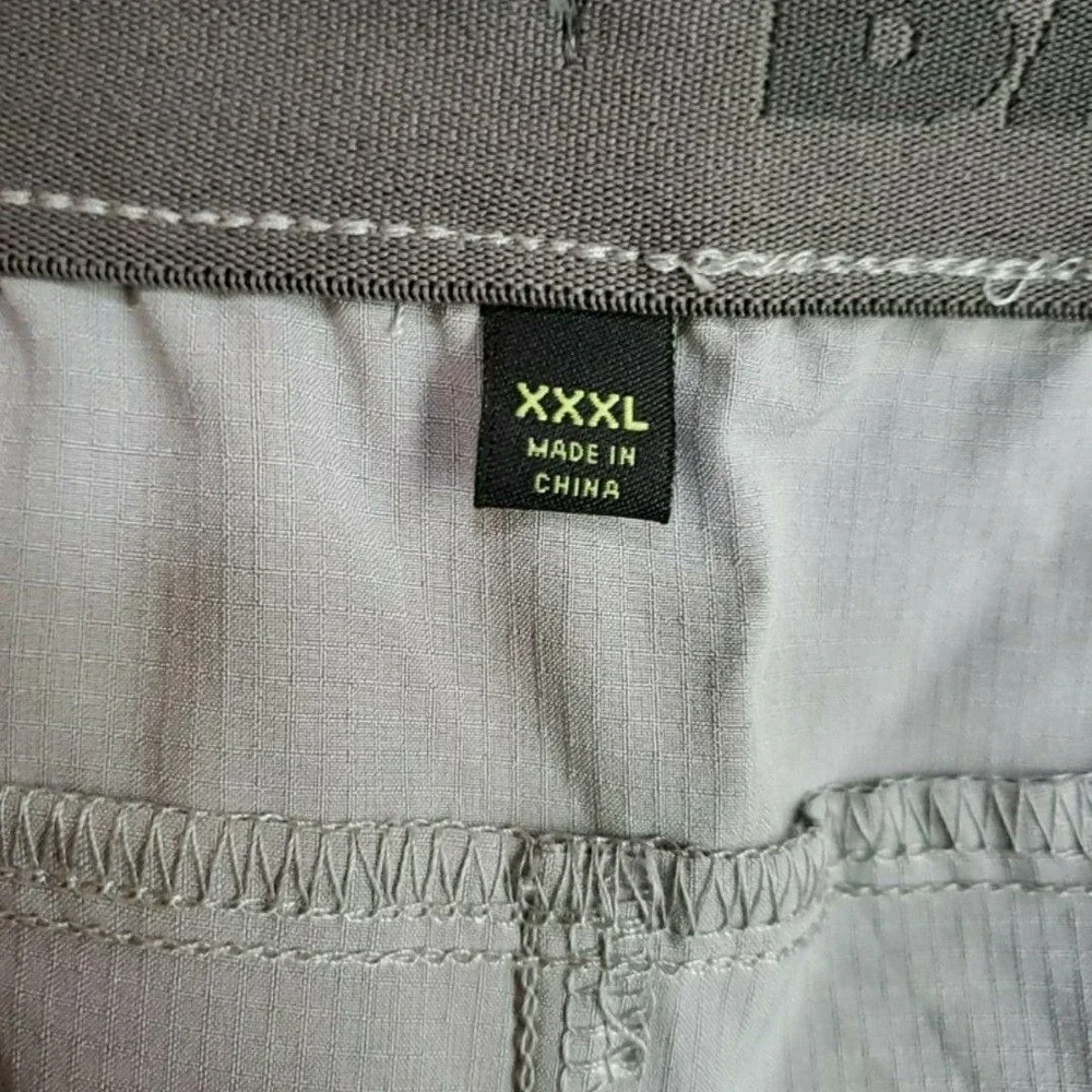 Bass &‎ Co Cargo Shorts Mens 3XL Gray Quick Dry UPF 40 Elastic Waist Everyday